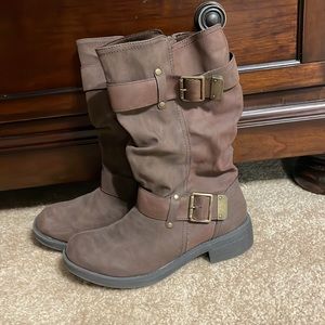 Women’s brown Moto boots